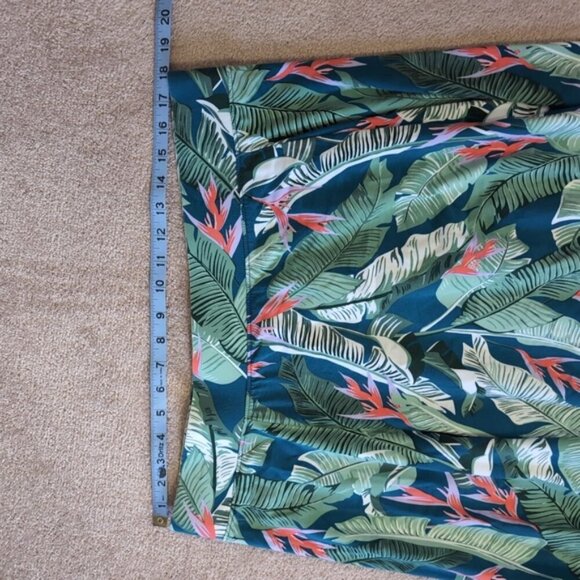 Lands End Tropical Floral Boho Coastal Stretch A-Line Midi Skirt 14/16 - Picture 5 of 7